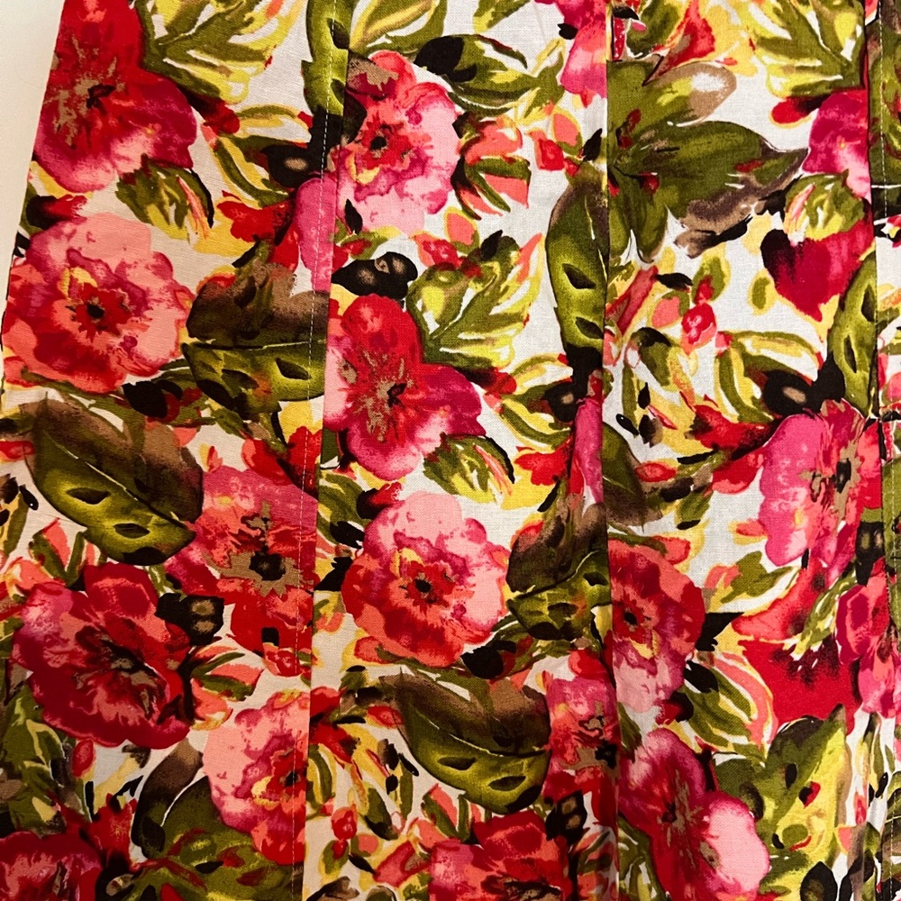 Christopher & Banks Floral A-Line Skirt - Pink and Green - Picture 2 of 8